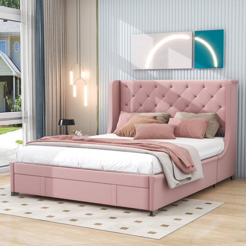 Wayfair pink bed frame discount